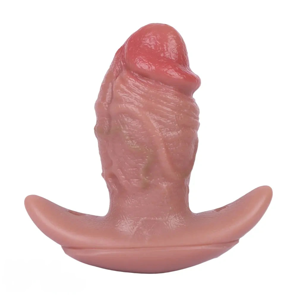 5.8in Vibrating Realistic Feeling Cock Dildo Butt Plug Tail Mouth Gag Toy