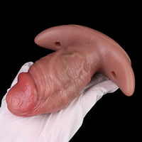 5.8in Vibrating Realistic Feeling Cock Dildo Butt Plug Tail Mouth Gag Toy