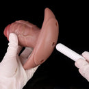 5.8in Vibrating Realistic Feeling Cock Dildo Butt Plug Tail Mouth Gag Toy