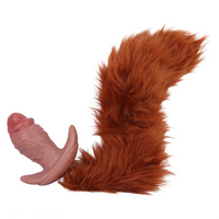 5.8in Vibrating Realistic Feeling Cock Dildo Butt Plug Tail Mouth Gag Toy