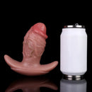 5.8in Vibrating Realistic Feeling Cock Dildo Butt Plug Tail Mouth Gag Toy