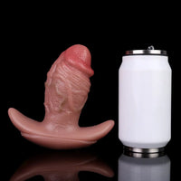 5.8in Vibrating Realistic Feeling Cock Dildo Butt Plug Tail Mouth Gag Toy