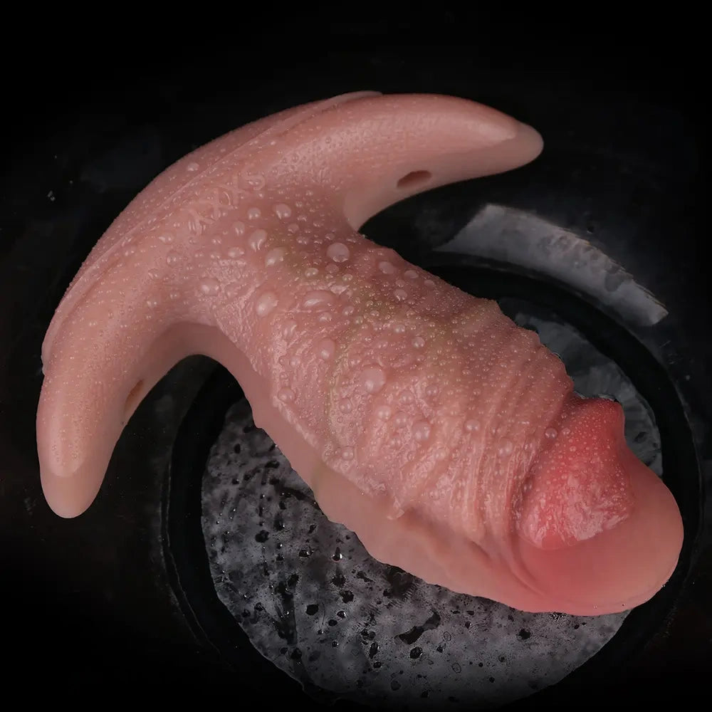 5.8in Vibrating Realistic Feeling Cock Dildo Butt Plug Tail Mouth Gag Toy
