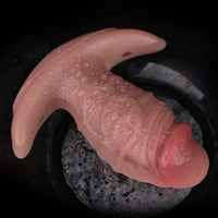 5.8in Vibrating Realistic Feeling Cock Dildo Butt Plug Tail Mouth Gag Toy