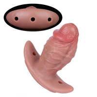 5.8in Vibrating Realistic Feeling Cock Dildo Butt Plug Tail Mouth Gag Toy