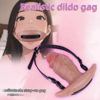 5.8in Vibrating Realistic Feeling Cock Dildo Butt Plug Tail Mouth Gag Toy