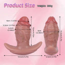 5.8in Vibrating Realistic Feeling Cock Dildo Butt Plug Tail Mouth Gag Toy