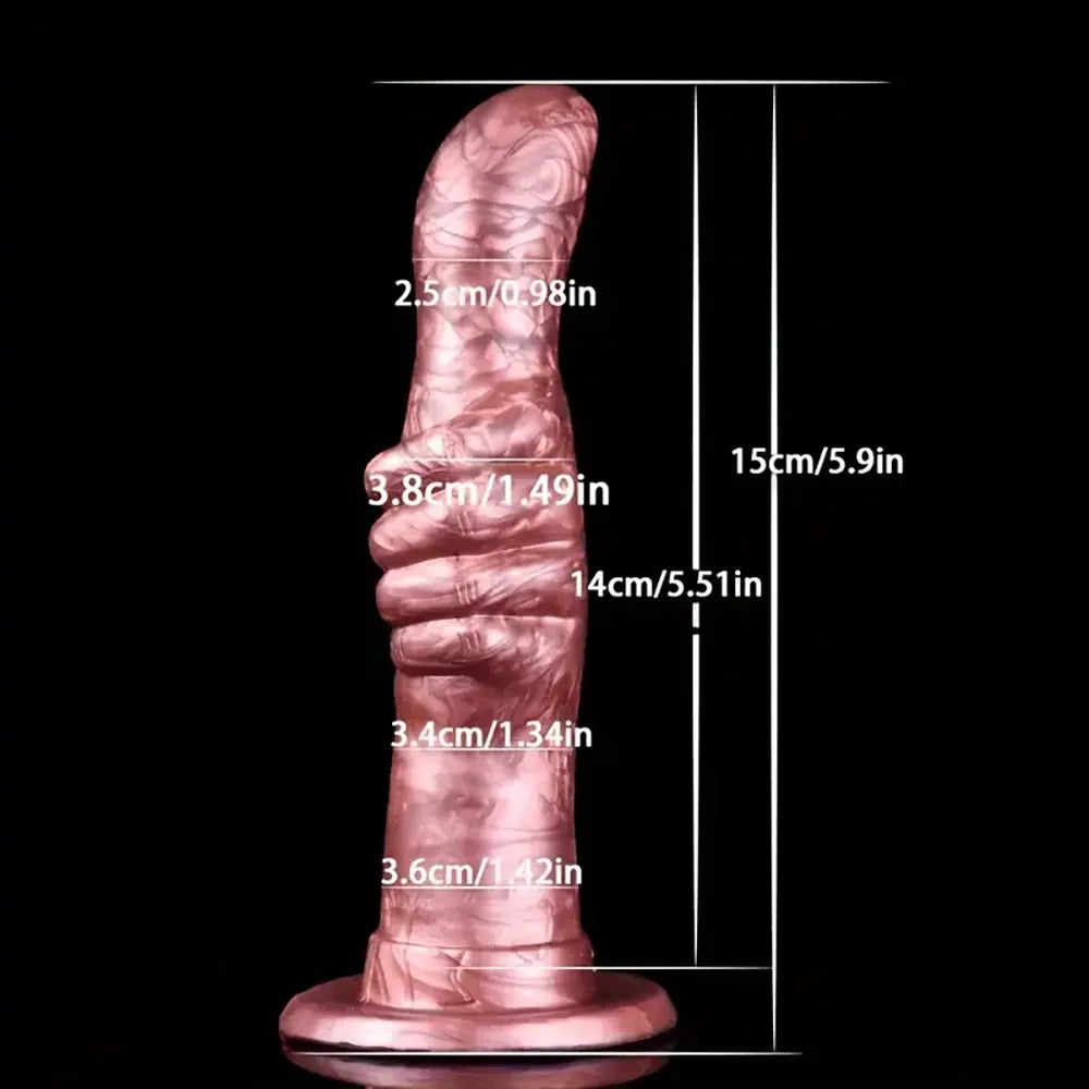 5.91in 6.1in Fantasy Liquid Silicone Soft Fist Hands Dildo For Anal Sex