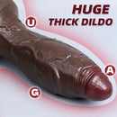 5.91in 6.3in 7.09in 9.45in 11.81in Big Ebony Thick Silicone Lifelike Dildo
