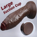 5.91in 6.3in 7.09in 9.45in 11.81in Big Ebony Thick Silicone Lifelike Dildo