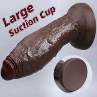 5.91in 6.3in 7.09in 9.45in 11.81in Big Ebony Thick Silicone Lifelike Dildo