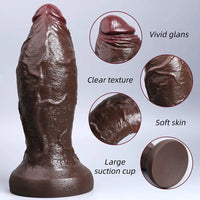 5.91in 6.3in 7.09in 9.45in 11.81in Big Ebony Thick Silicone Lifelike Dildo