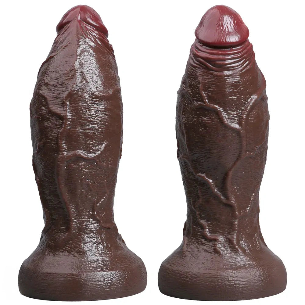 5.91in 6.3in 7.09in 9.45in 11.81in Big Ebony Thick Silicone Lifelike Dildo