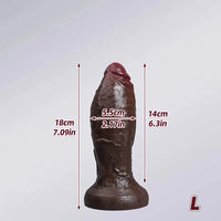 5.91in 6.3in 7.09in 9.45in 11.81in Big Ebony Thick Silicone Lifelike Dildo