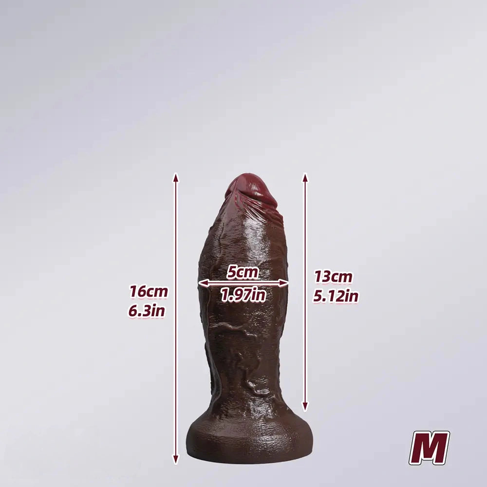 5.91in 6.3in 7.09in 9.45in 11.81in Big Ebony Thick Silicone Lifelike Dildo