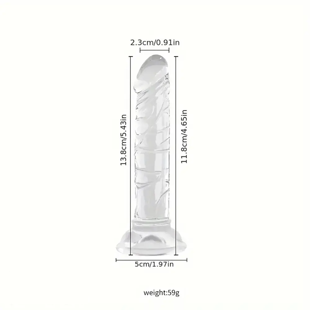 5.91in 6.5in 7.09in 7.68in Clear Dildo For Prostate Intimate Pleasure