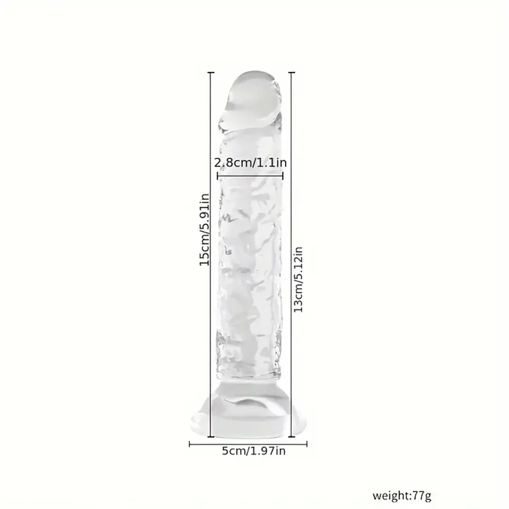 5.91in 6.5in 7.09in 7.68in Clear Dildo For Prostate Intimate Pleasure