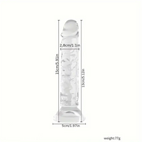 5.91in 6.5in 7.09in 7.68in Clear Dildo For Prostate Intimate Pleasure