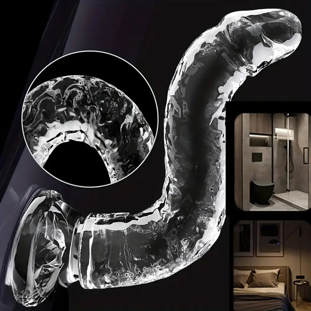 5.91in 6.5in 7.09in 7.68in Clear Dildo For Prostate Intimate Pleasure