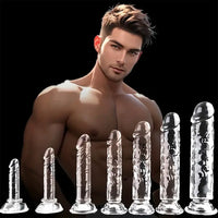 5.91in 6.5in 7.09in 7.68in Clear Dildo For Prostate Intimate Pleasure