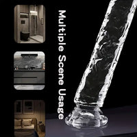 5.91in 6.5in 7.09in 7.68in Clear Dildo For Prostate Intimate Pleasure