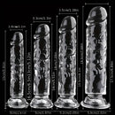 5.91in 6.5in 7.09in 7.68in Clear Dildo For Prostate Intimate Pleasure