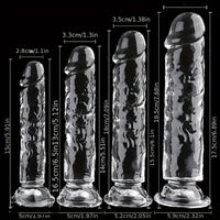 5.91in 6.5in 7.09in 7.68in Clear Dildo For Prostate Intimate Pleasure