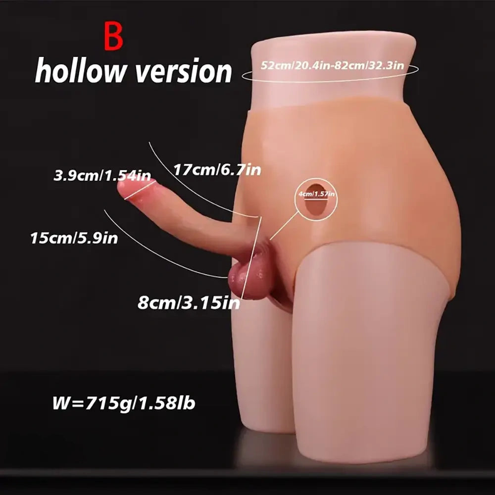 5.91in 6.69in Lesbian Strap On Dildo Soft Hollow Dildo Wearable Panty
