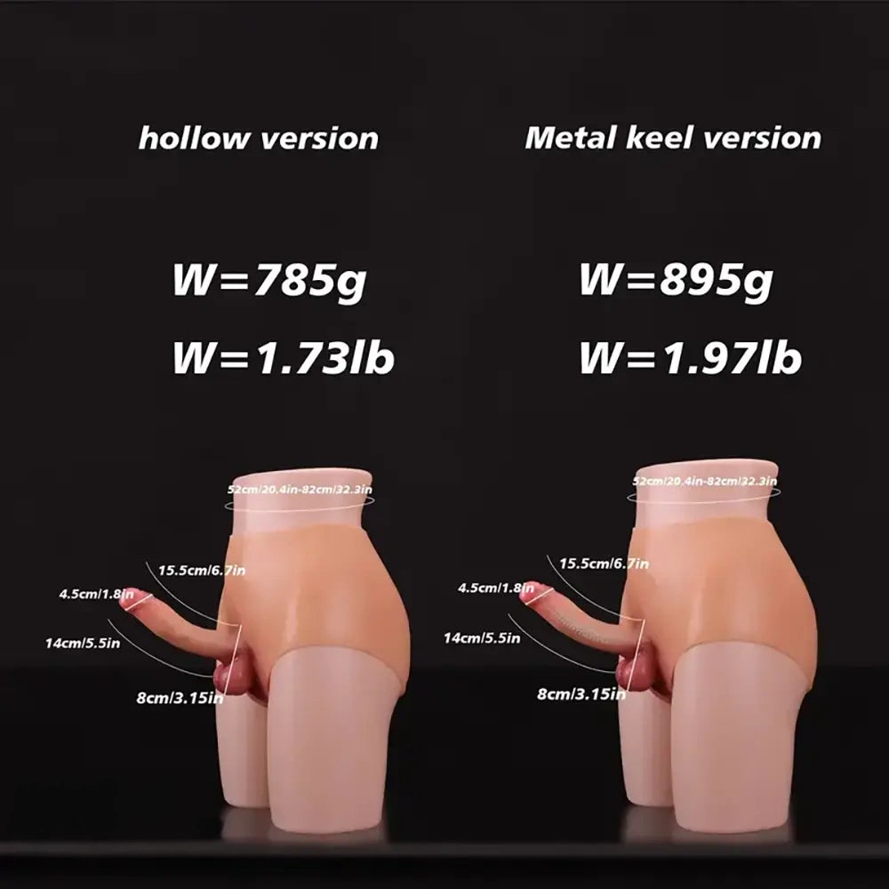 5.91in 6.69in Lesbian Strap On Dildo Soft Hollow Dildo Wearable Panty
