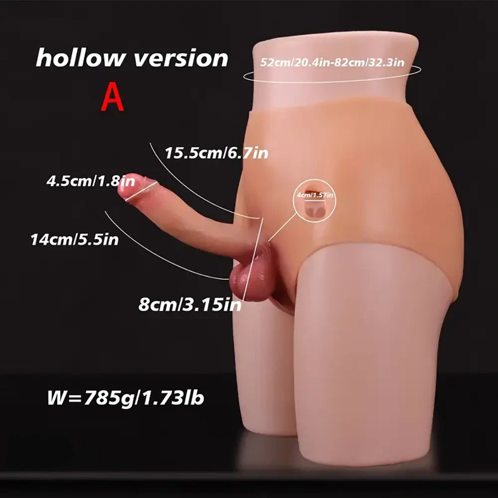 5.91in 6.69in Lesbian Strap On Dildo Soft Hollow Dildo Wearable Panty
