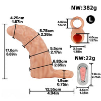 5.91in 6.69in Vibrating Cock Sleeve Dildo With Cock Ring For Gay Men