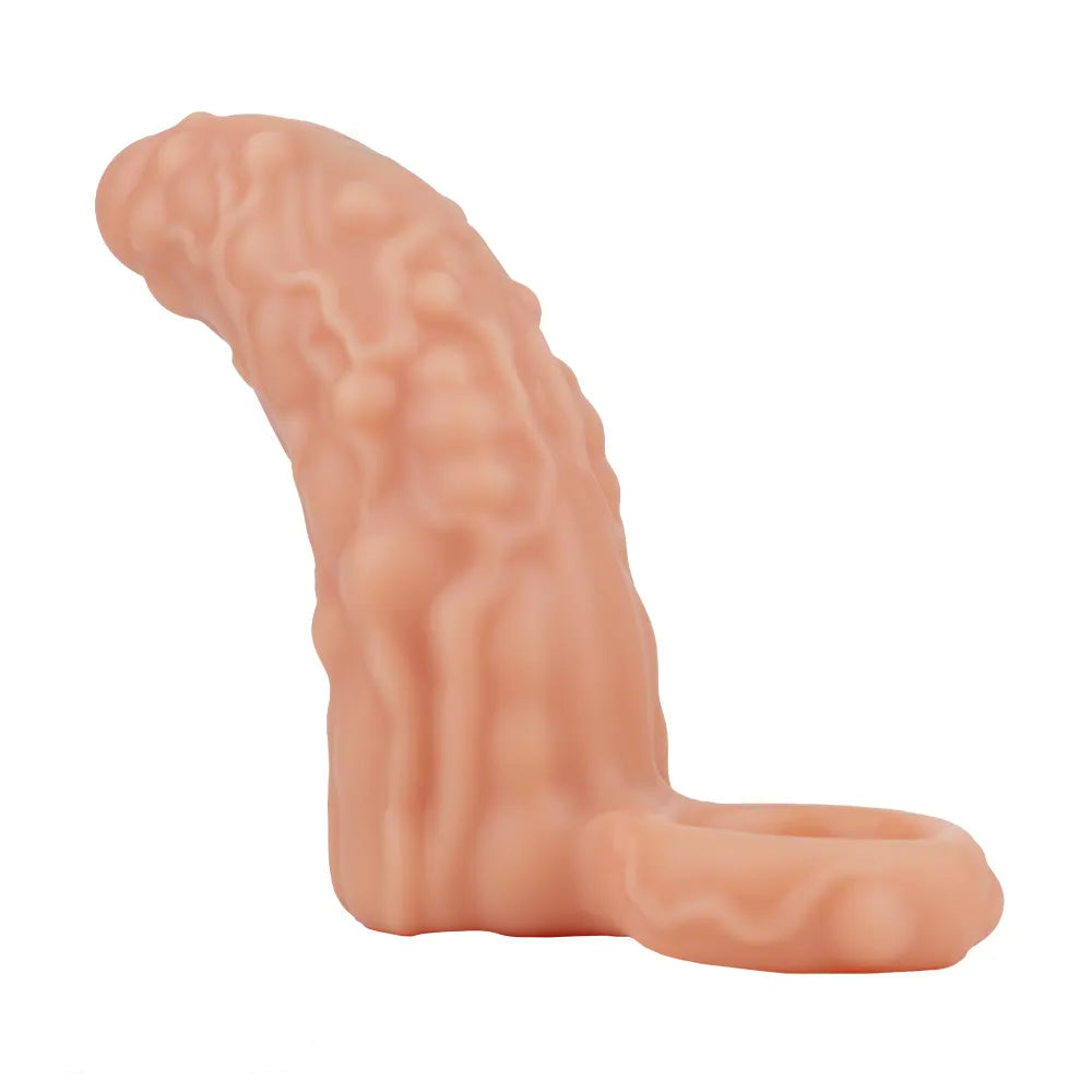 5.91in 6.69in Vibrating Cock Sleeve Dildo With Cock Ring For Gay Men