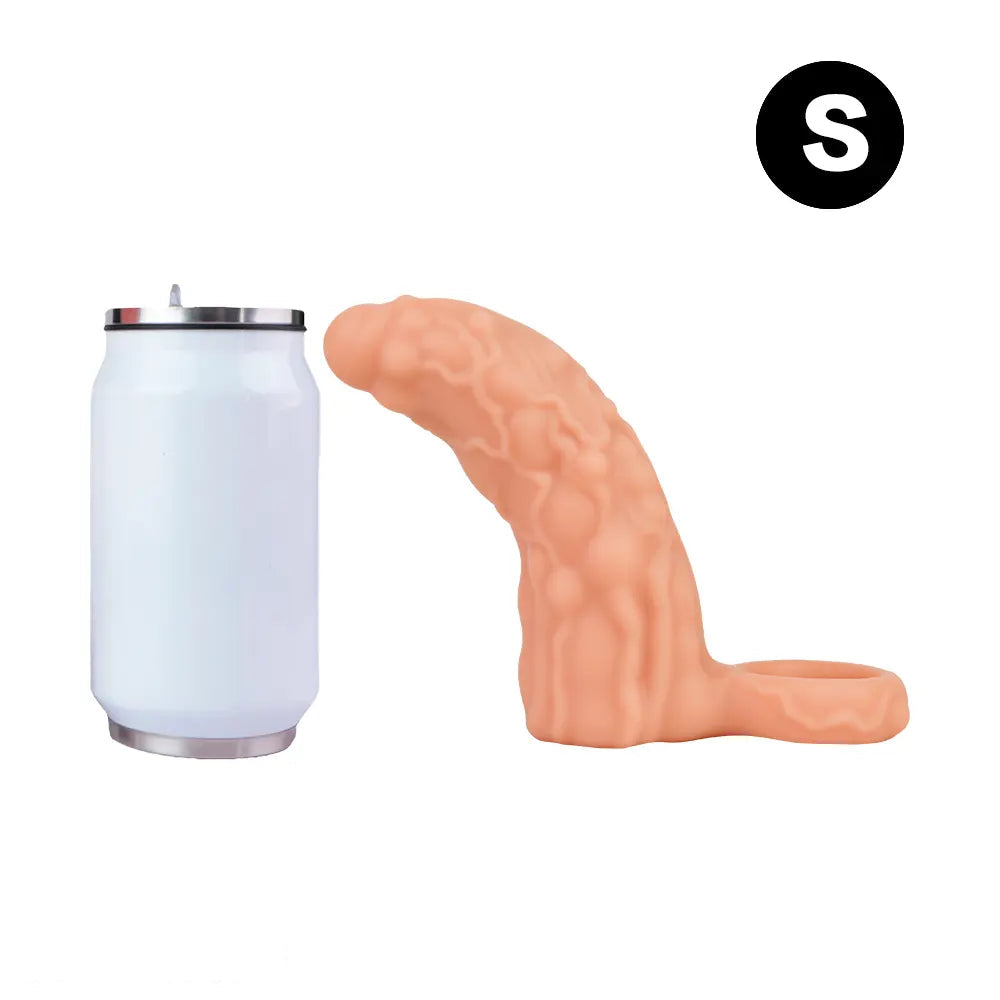 5.91in 6.69in Vibrating Cock Sleeve Dildo With Cock Ring For Gay Men