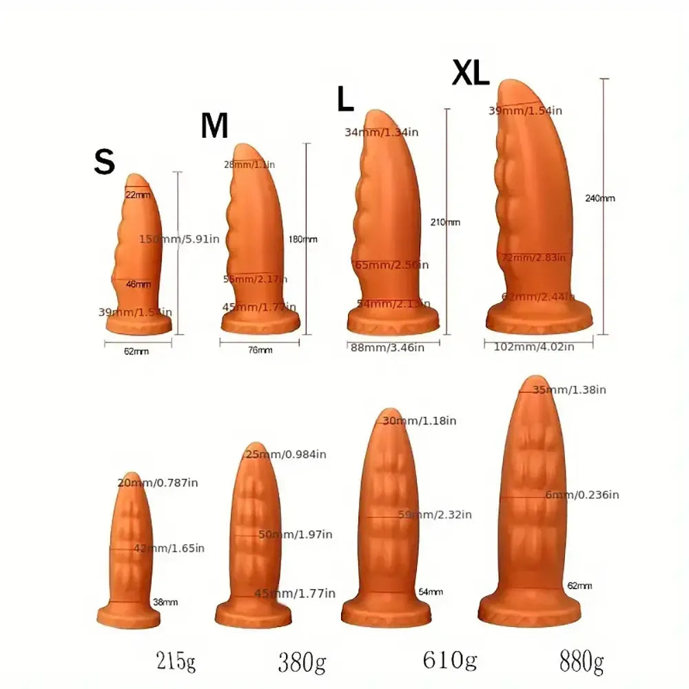 5.91in 7.09in 8.27in 9.45in Silicone Soft Big Odd Anal Plug Dildo