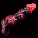 5.91in 7.17in Silicone Cock Sleeve Soft Vibrating Hollow Fantasy Odd Dildo