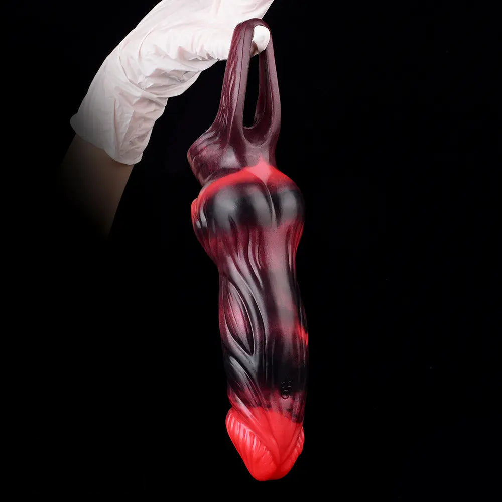 5.91in 7.17in Silicone Cock Sleeve Soft Vibrating Hollow Fantasy Odd Dildo