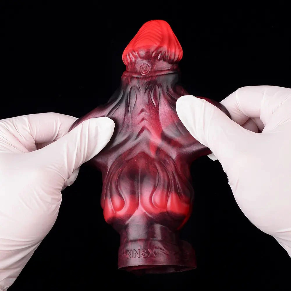 5.91in 7.17in Silicone Cock Sleeve Soft Vibrating Hollow Fantasy Odd Dildo