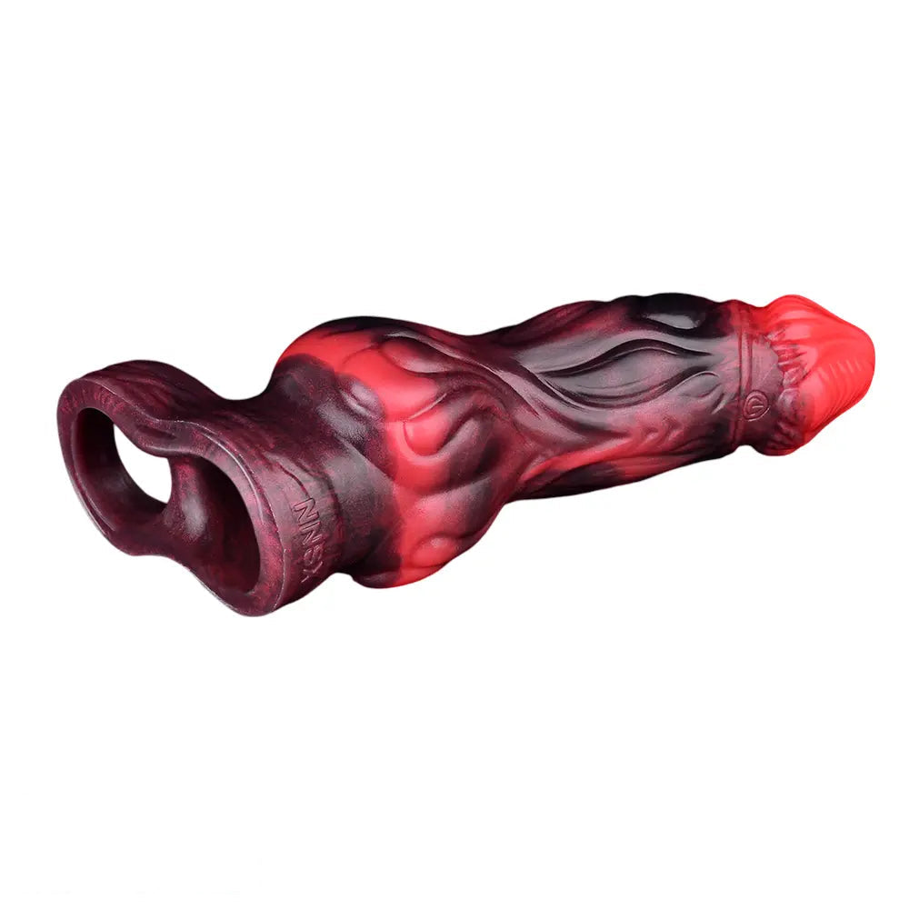 5.91in 7.17in Silicone Cock Sleeve Soft Vibrating Hollow Fantasy Odd Dildo