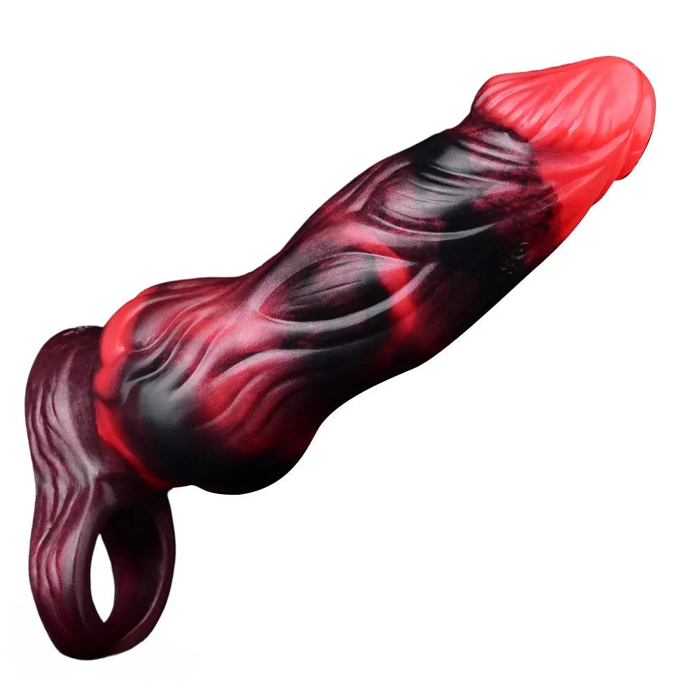 5.91in 7.17in Silicone Cock Sleeve Soft Vibrating Hollow Fantasy Odd Dildo