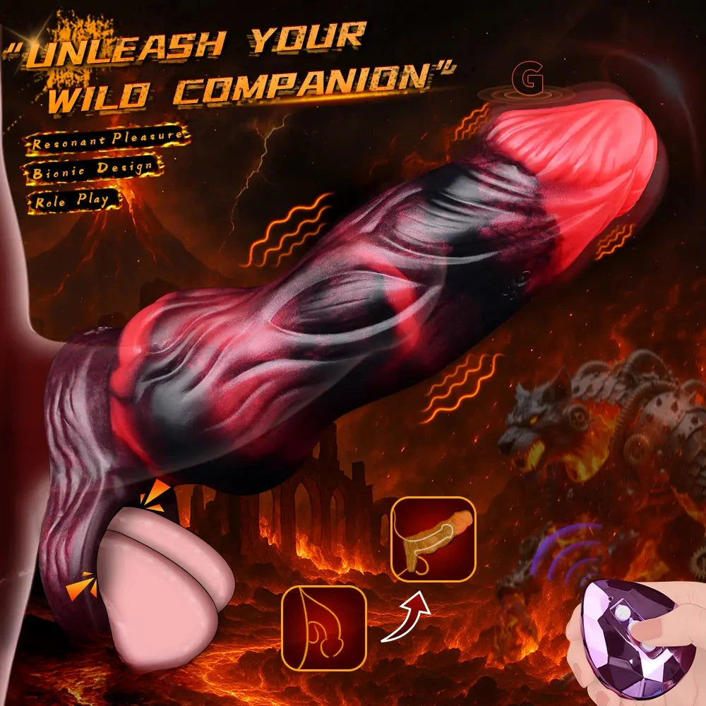 5.91in 7.17in Silicone Cock Sleeve Soft Vibrating Hollow Fantasy Odd Dildo