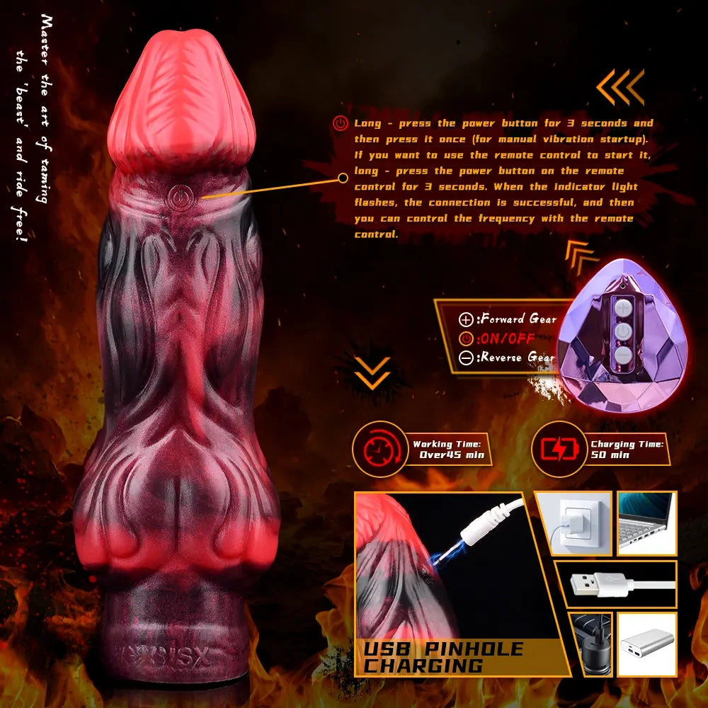 5.91in 7.17in Silicone Cock Sleeve Soft Vibrating Hollow Fantasy Odd Dildo