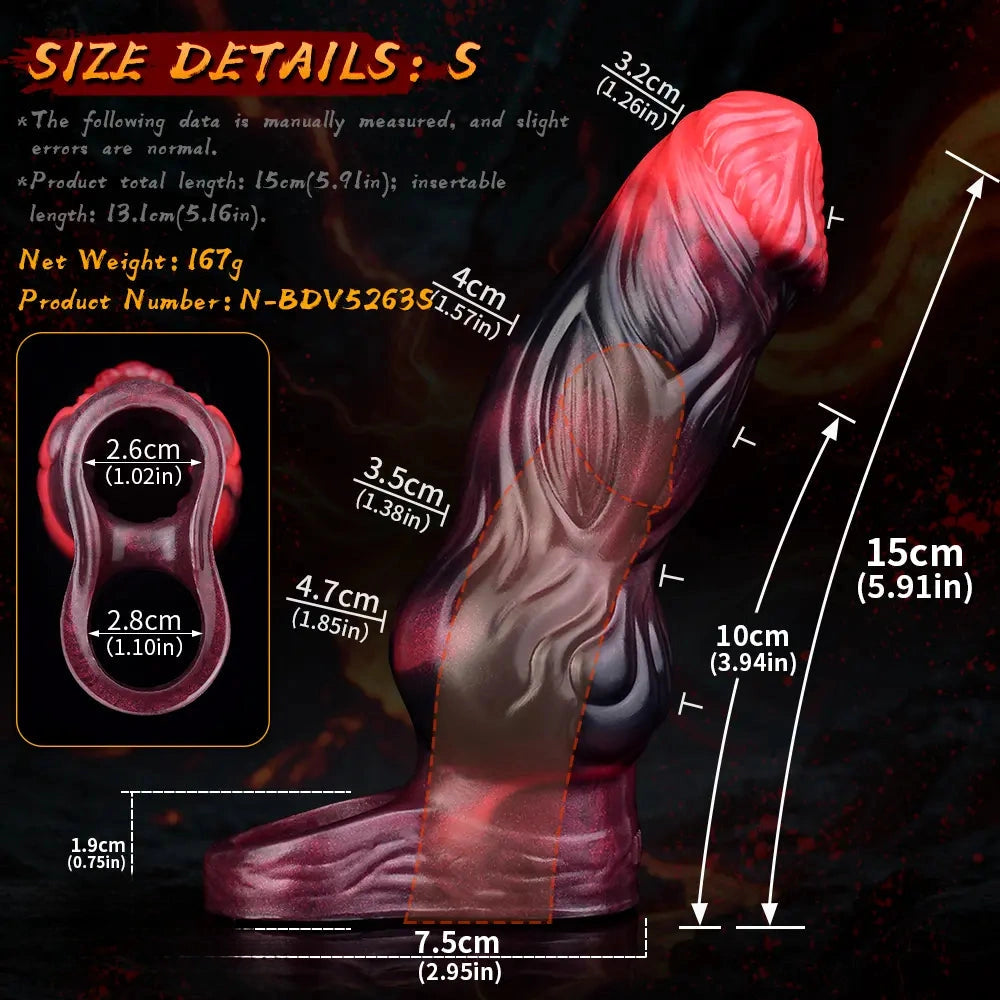 5.91in 7.17in Silicone Cock Sleeve Soft Vibrating Hollow Fantasy Odd Dildo