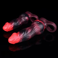 5.91in 7.17in Silicone Cock Sleeve Soft Vibrating Hollow Fantasy Odd Dildo