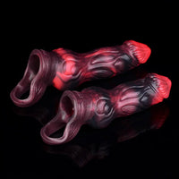 5.91in 7.17in Silicone Cock Sleeve Soft Vibrating Hollow Fantasy Odd Dildo