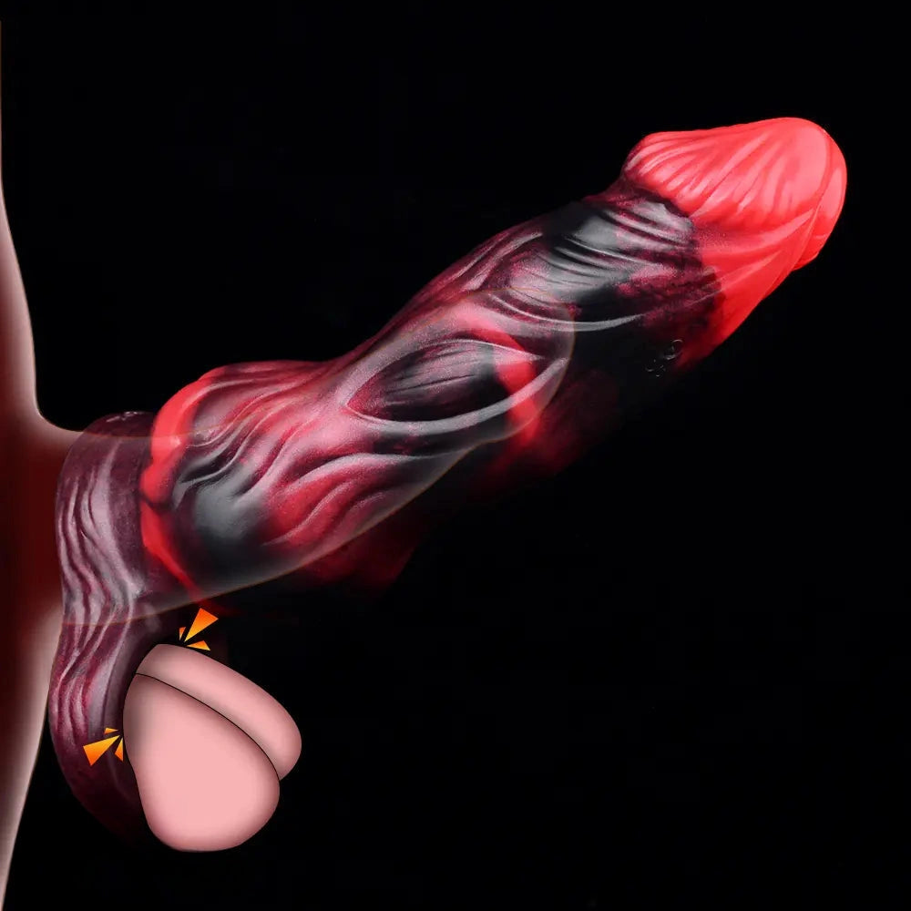 5.91in 7.17in Silicone Cock Sleeve Soft Vibrating Hollow Fantasy Odd Dildo