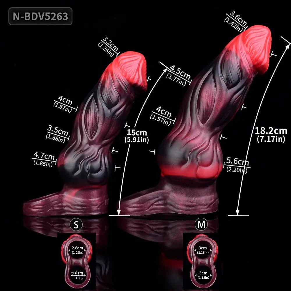 5.91in 7.17in Silicone Cock Sleeve Soft Vibrating Hollow Fantasy Odd Dildo