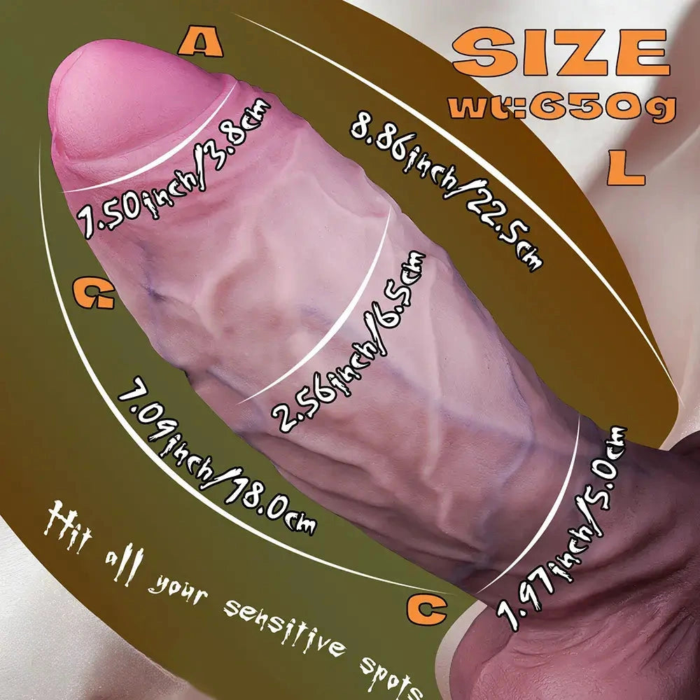 5.91in 7.48in 8.86in 10.43in Realistic Silicone Uncut Thick Dildo Sex Product