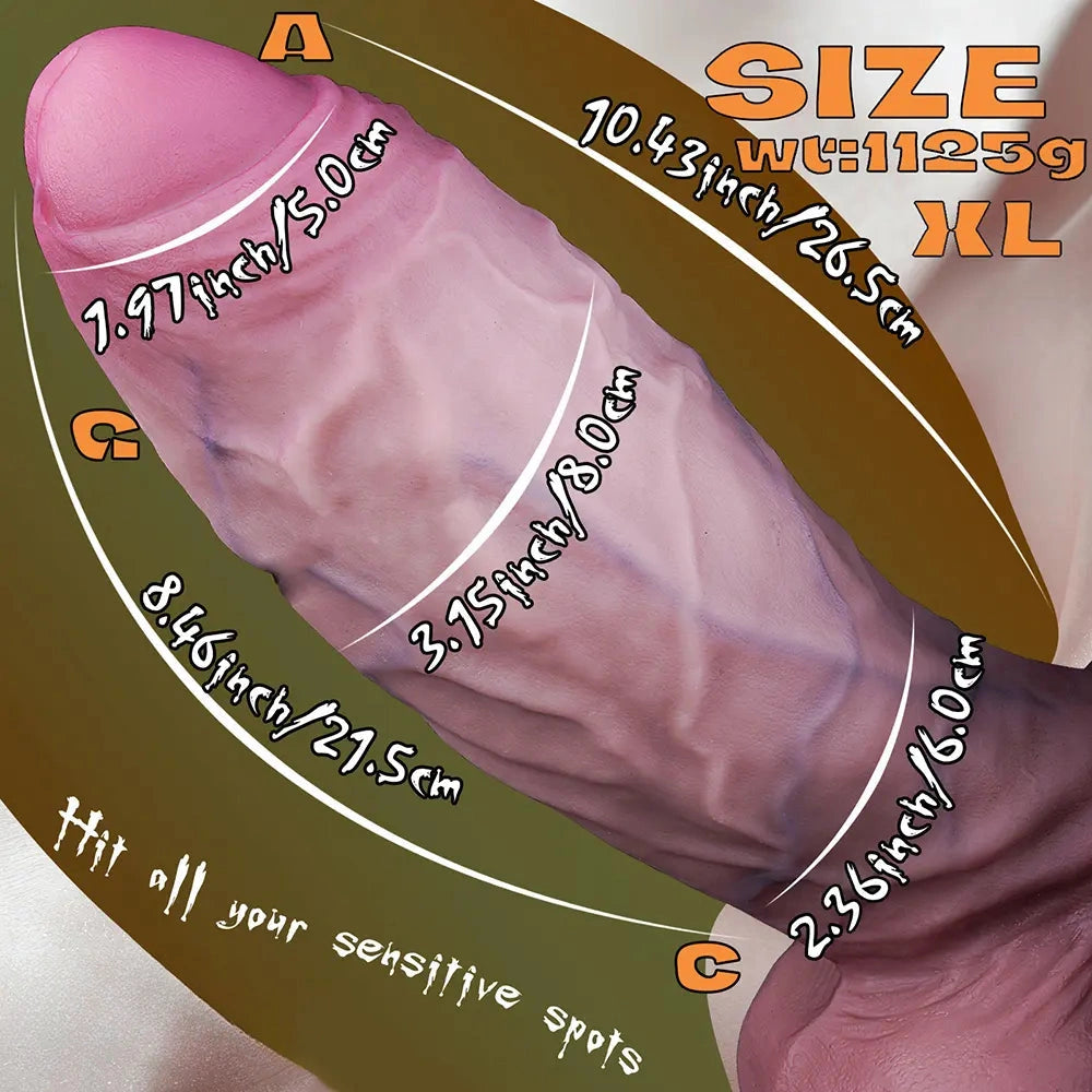 5.91in 7.48in 8.86in 10.43in Realistic Silicone Uncut Thick Dildo Sex Product