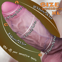 5.91in 7.48in 8.86in 10.43in Realistic Silicone Uncut Thick Dildo Sex Product