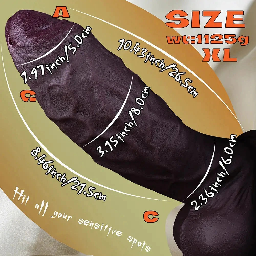 5.91in 7.48in 8.86in 10.43in Realistic Silicone Uncut Thick Dildo Sex Product
